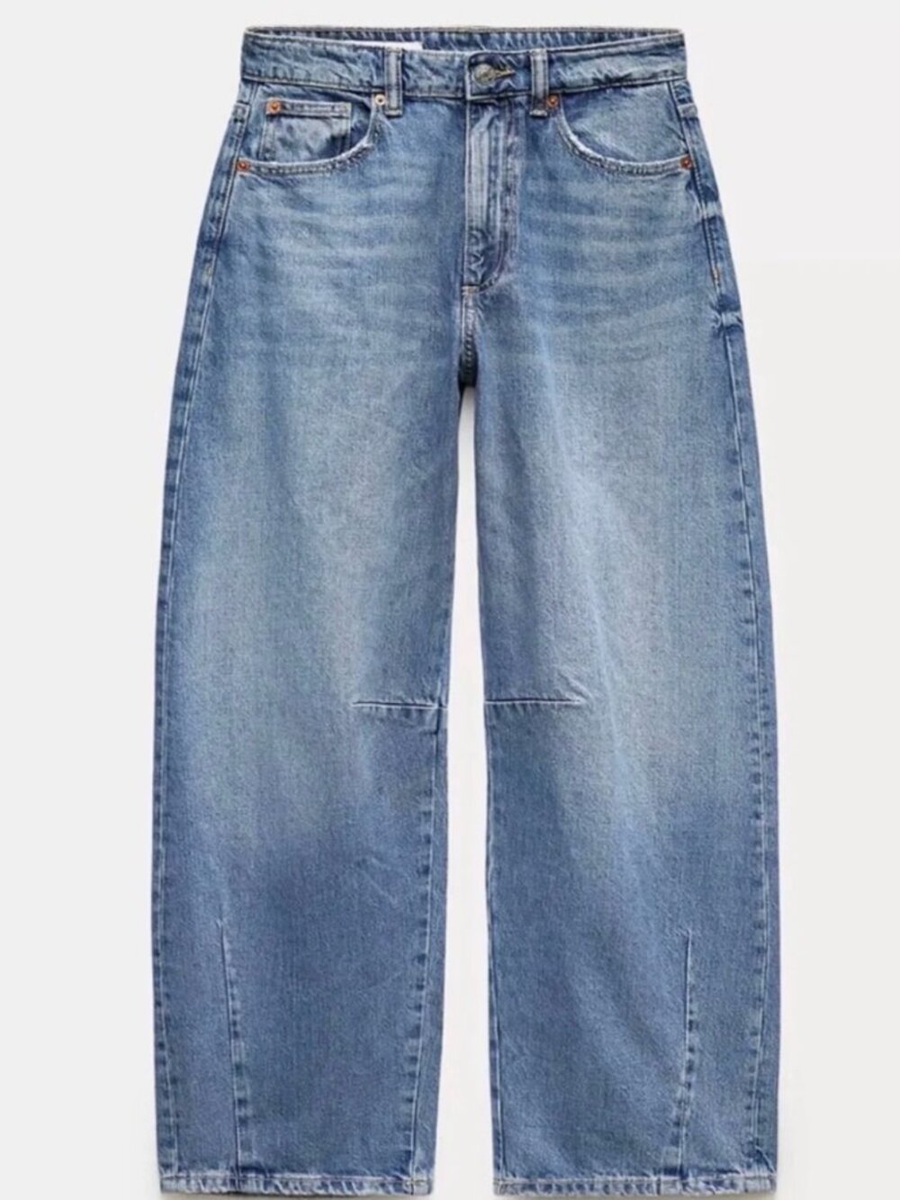 NWT Zara TRF Baggy Balloon Mid-Rise Jeans Size 2